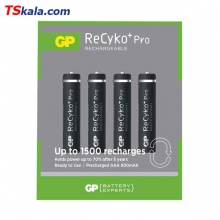 باتری نیم قلمی شارژی ریسایکو پرو جی پی AAA NiMH 800mAh بسته 2 عددی